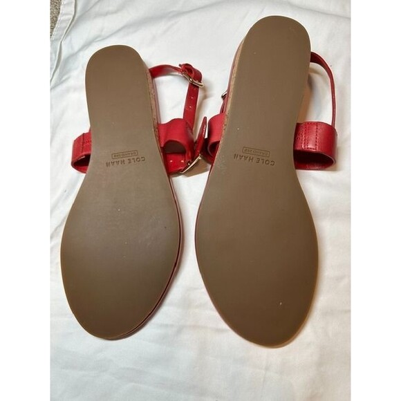 Cole Haan Francine Demi Wedge Leather Flat Sandals Red/W20908-Size 8 1/2 B -NWOT main image 7